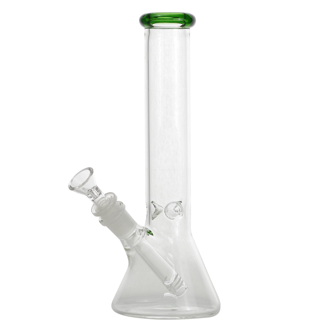 Basic 10" Glass Water Pipe Bong With Colored Tip - Supply Natural