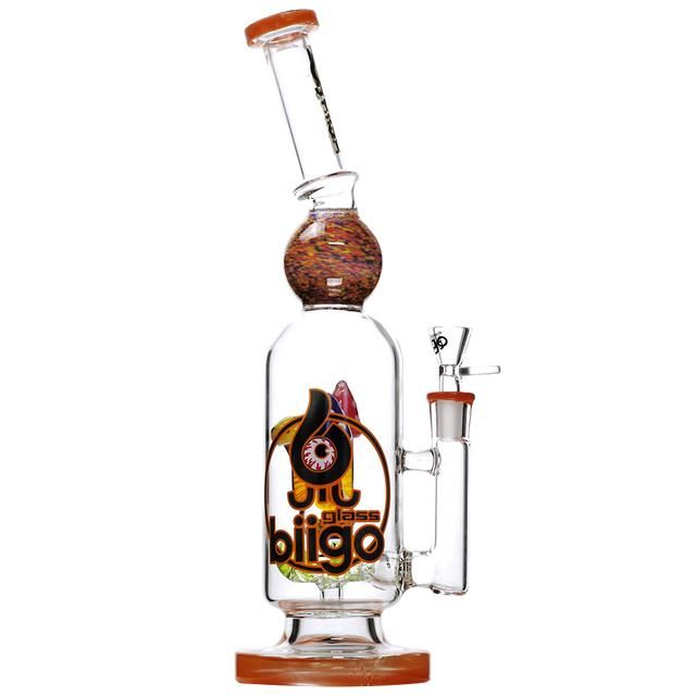 14" Biigo Glass Water Pipe Mushroom Perc Design - Supply Natural