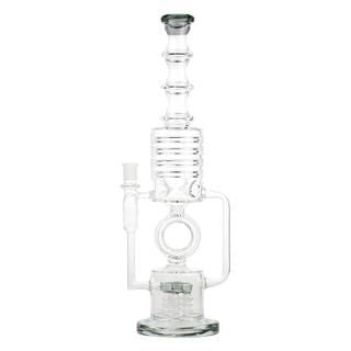 17" Glass Water Pipe With Perc & Fixed Down Stem Assorted Bong - Supply Natural