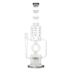 17" Glass Water Pipe With Perc & Fixed Down Stem Assorted Bong - Supply Natural
