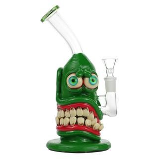 8" Glass Water Pipe Clay Monster Design bong - Supply Natural