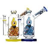 9" Biigo Glass Water Pipe Tentacle Perc With Flower on Top - Supply Natural