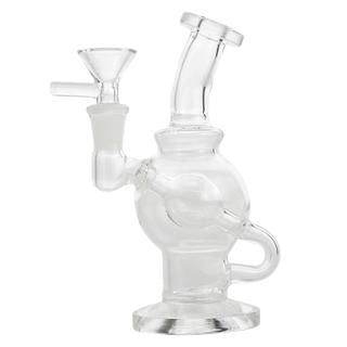 6" Glass Water Pipe Micro Recycler Style Bong - Supply Natural