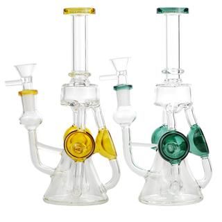 9" Glass Water Pipe Recycler Design  bong - Supply Natural