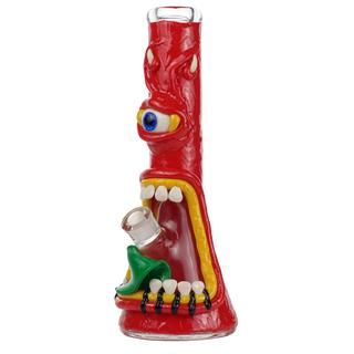 14" Glass Water Pipe Clay Monster Design  Bong - Supply Natural