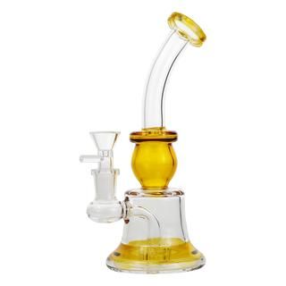 8"Glass Water Pipe With Perc & Bent Neck Design Assorted Bong - Supply Natural