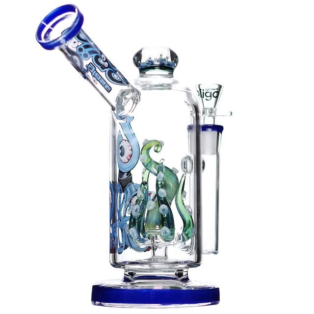 9" Biigo Glass Water Pipe Tentacle Perc With Flower on Top - Supply Natural