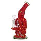 8" Glass Water Pipe Octopus Clay Design  bong - Supply Natural