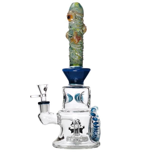 12" Biigo Glass Water Pipe Back Horns Design - Supply Natural