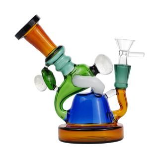 6" Glass Water Pipe Colorful Recycler Design Bong - Supply Natural