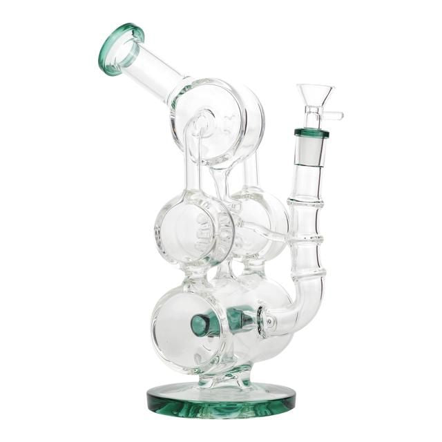 10" Glass Water Pipe With Inline Perc Recycler Style Bong - Supply Natural