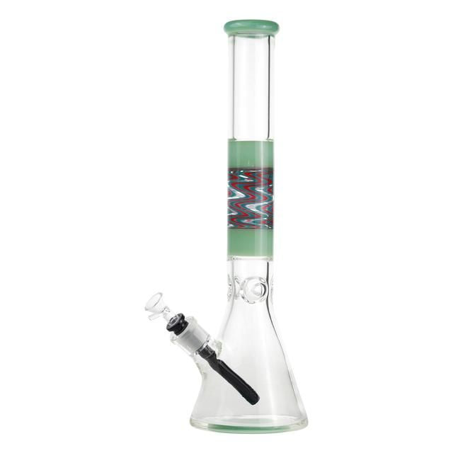 17" Glass Water Pipe Classic Baker Style Wit Ice Pinch Assorted Colors Bong - Supply Natural