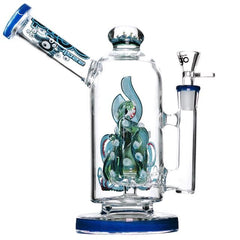 9" Biigo Glass Water Pipe Tentacle Perc With Flower on Top - Supply Natural
