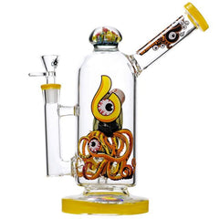 10" Biigo Glass Water Pipe Eye Perc With Flowers On Top - Supply Natural