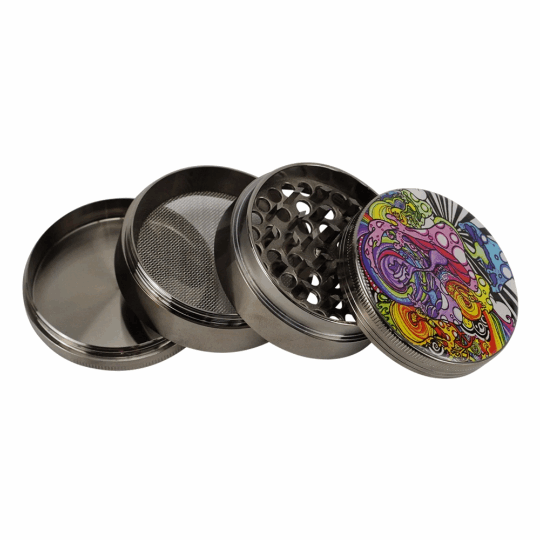 Mushroom Trippy Large 4 Piece Metal Grinder - Supply Natural