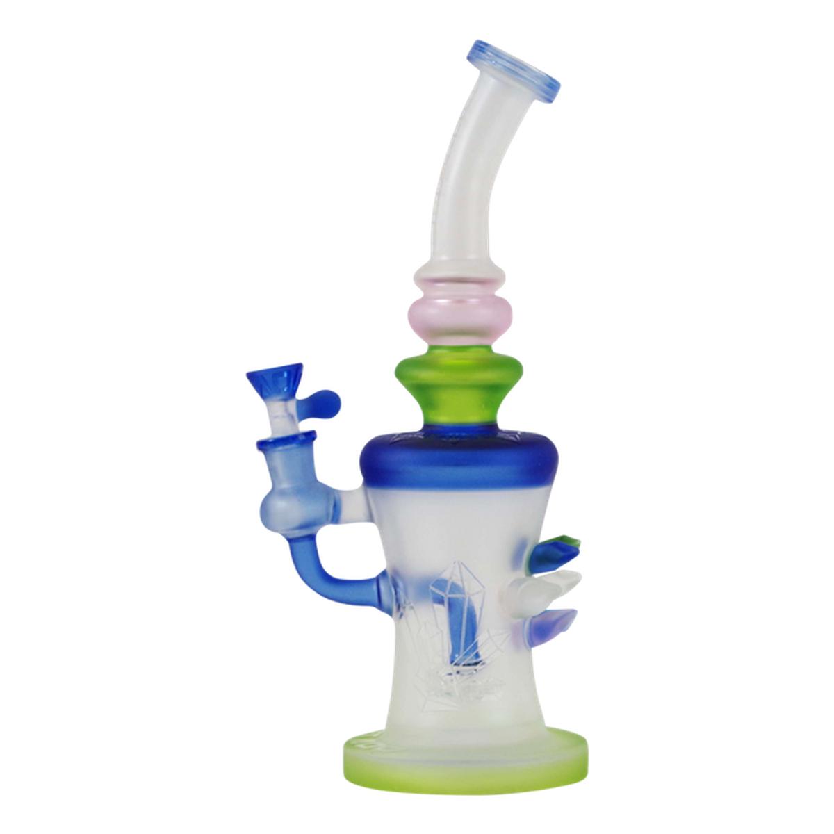 14" Tataoo Frosted Glass Water Pipe With Spikes On The Side Bong - Supply Natural