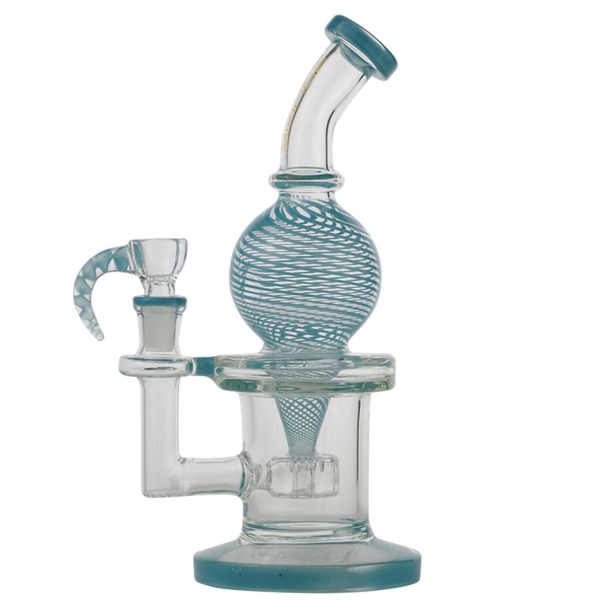 Bougie Glass 10" Water Pipe Recycler Style With Perc and Horned Bowl Bong - Supply Natural