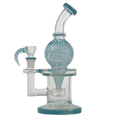 Bougie Glass 10" Water Pipe Recycler Style With Perc and Horned Bowl Bong - Supply Natural