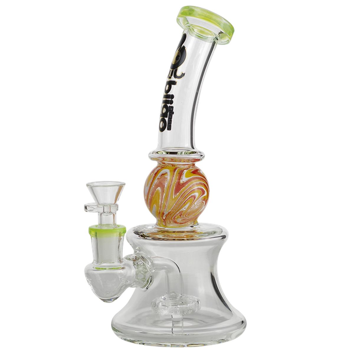 Biigo 8" Glass Water Pipe Middle Ball Design Bong - Supply Natural