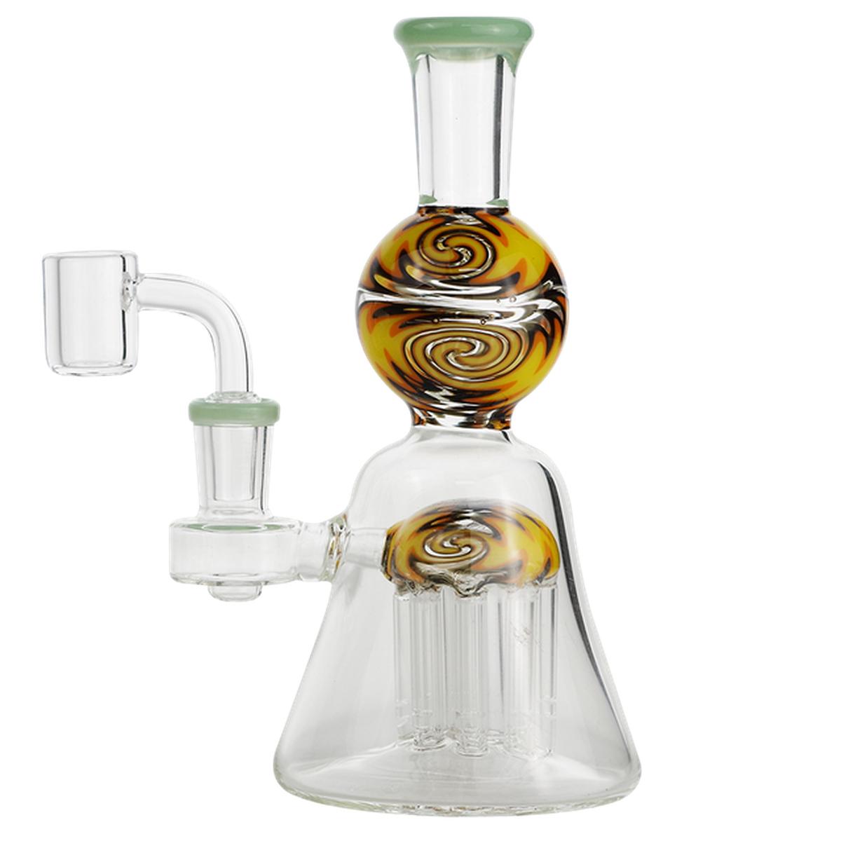 7" Glass Water Pipe Swirl Pattern With Tree Perc Bong - Supply Natural