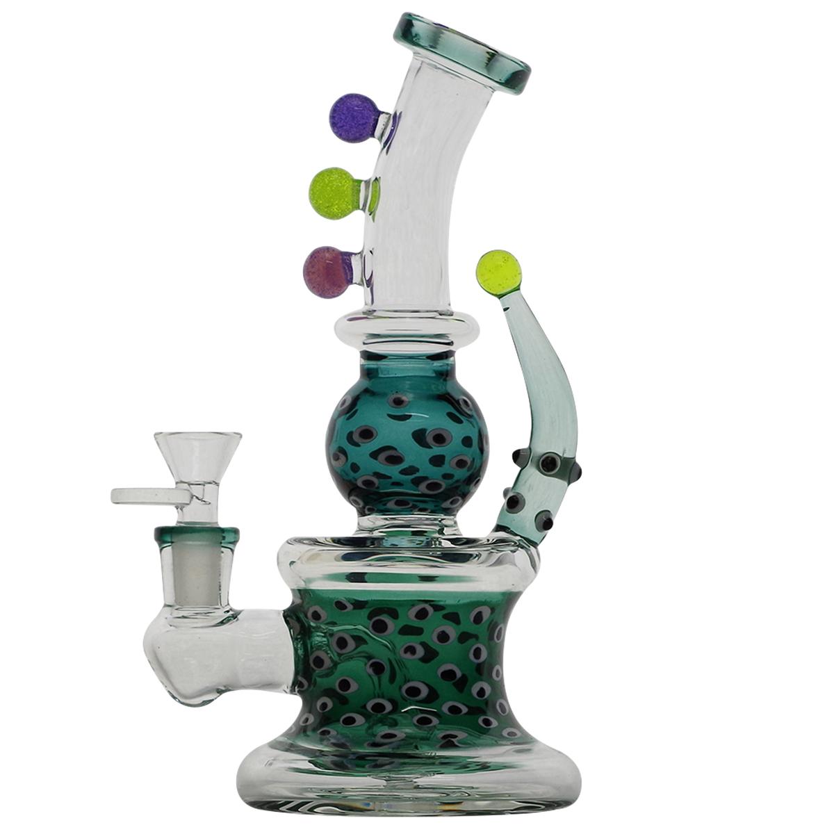 6" Glass Water Pipe With Dots & Horns Design Bong - Supply Natural