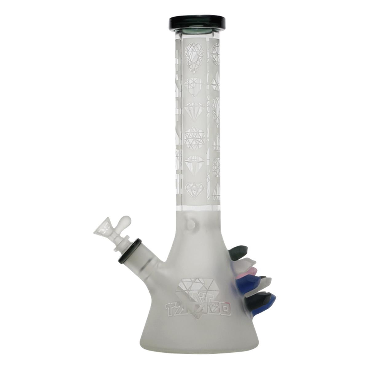 20" Tataoo Glass Water Pipe Frosted Gems Beaker Design Bong - Supply Natural