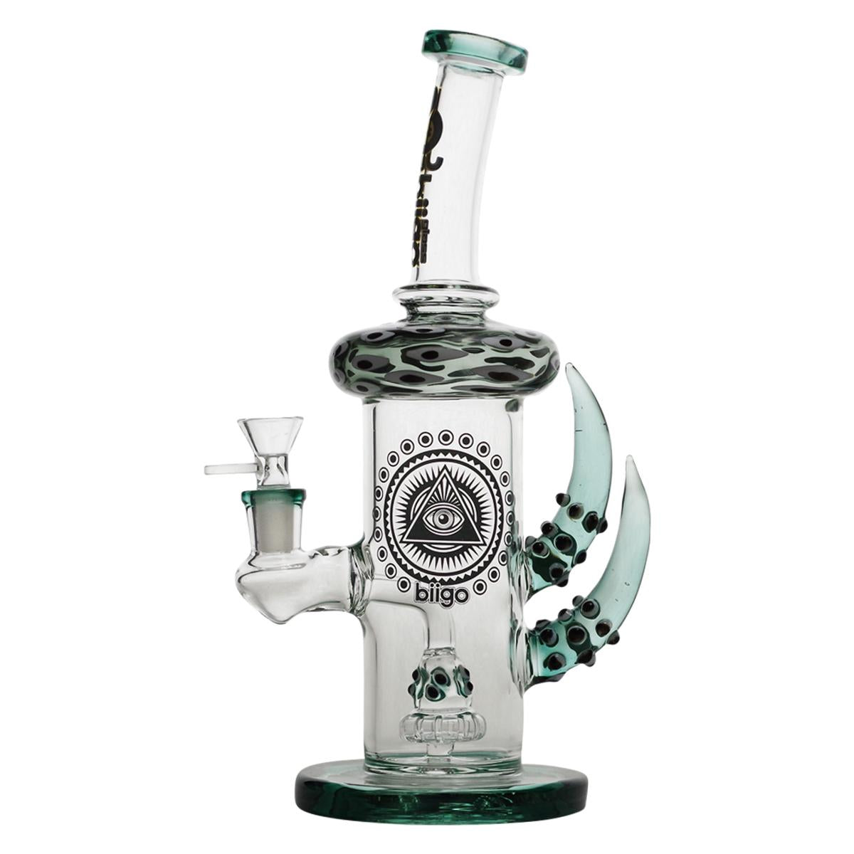 Biigo 11" Glass Water Pipe Dots & Horns Design  Bong - Supply Natural