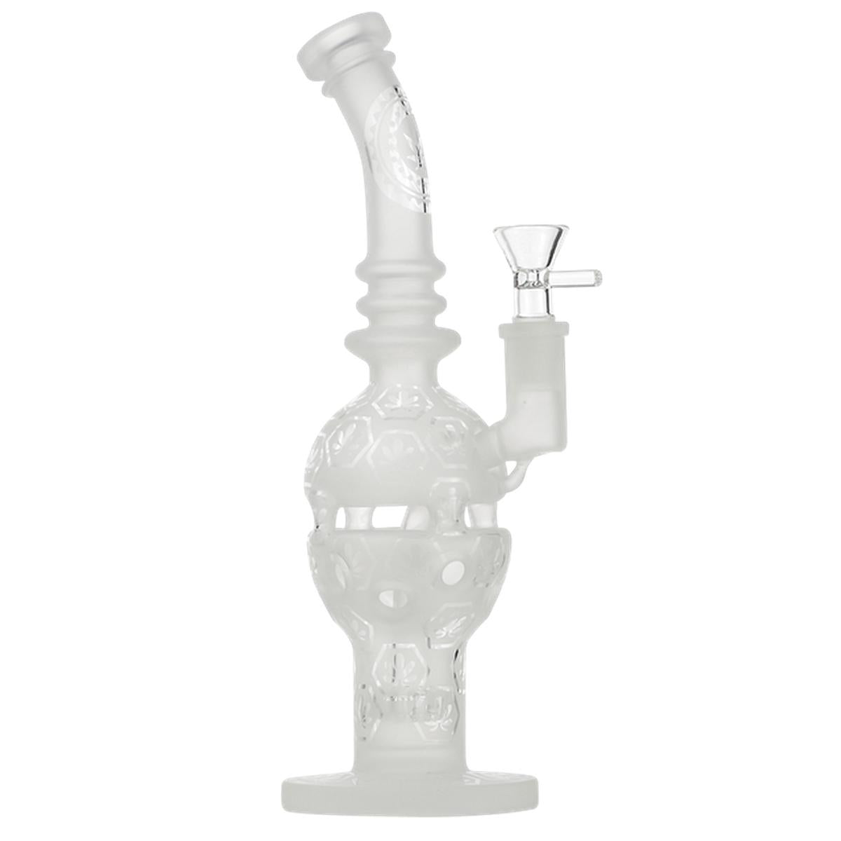 10.2" Glass Water Pipe Frosted Fobb Egg Design Bong - Supply Natural