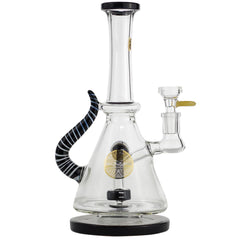 Bougie Glass 10" Water Pipe With Marble & Horn Decal Bong - Supply Natural