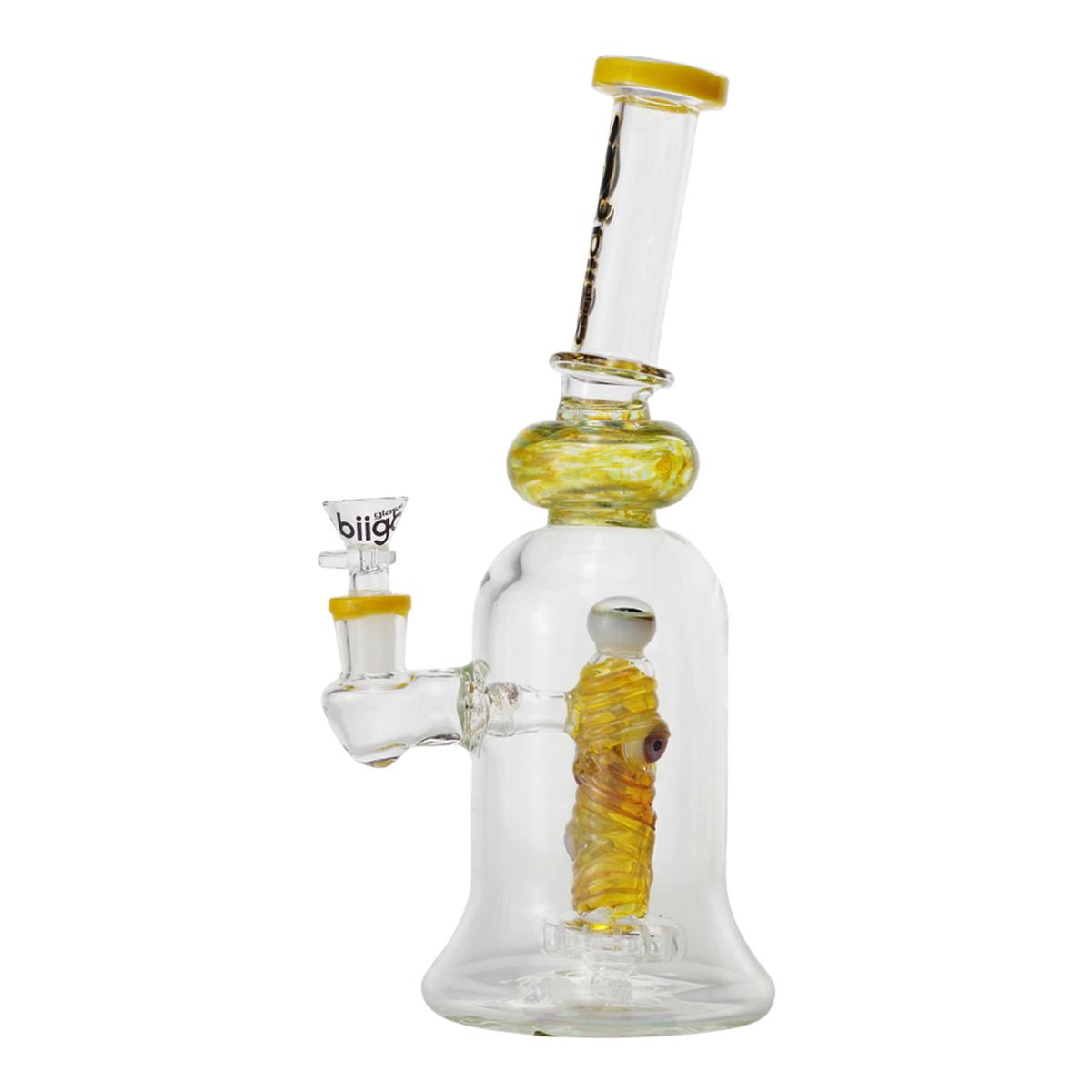 Biigo 12" Glass Water Pipe With Matrix Monster Perc Design Yellow Bong - Supply Natural