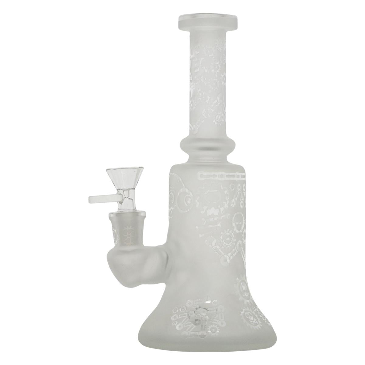 6" Frosted Water Pipe With Engraved Designs  Bong - Supply Natural