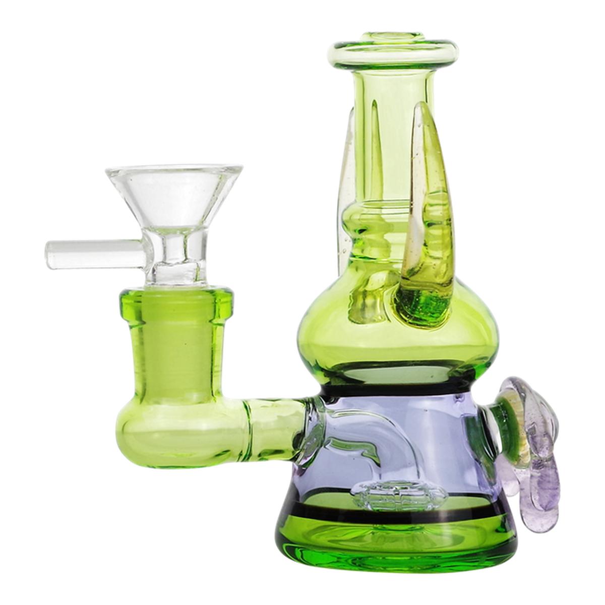 4.3" Glass Water Pipe Two Horn Design With Perc Bong - Supply Natural