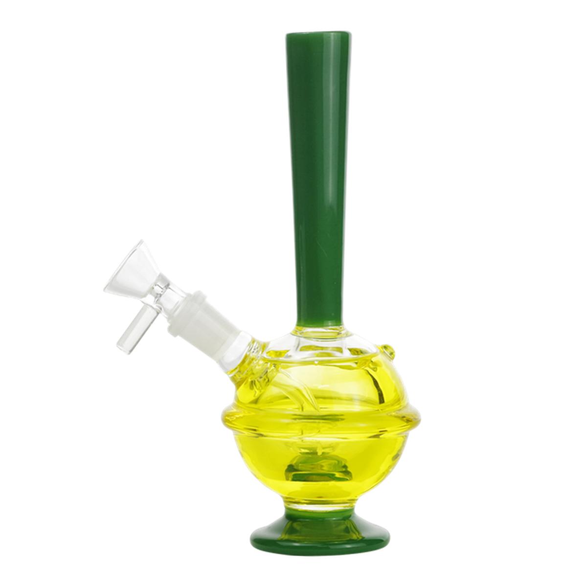 7.4" Glycerin Filled Glass Water Pipe With Bowl & Perc Bong - Supply Natural