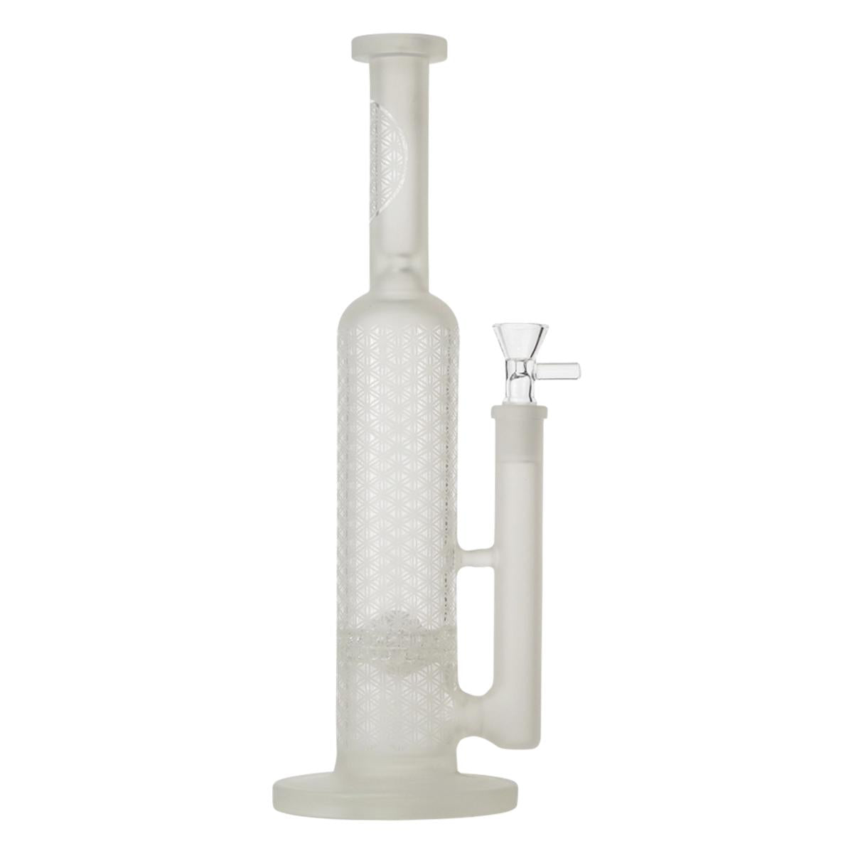 Glass Water Pipe With Frosted Glass and Etched Patterns Bong - Supply Natural