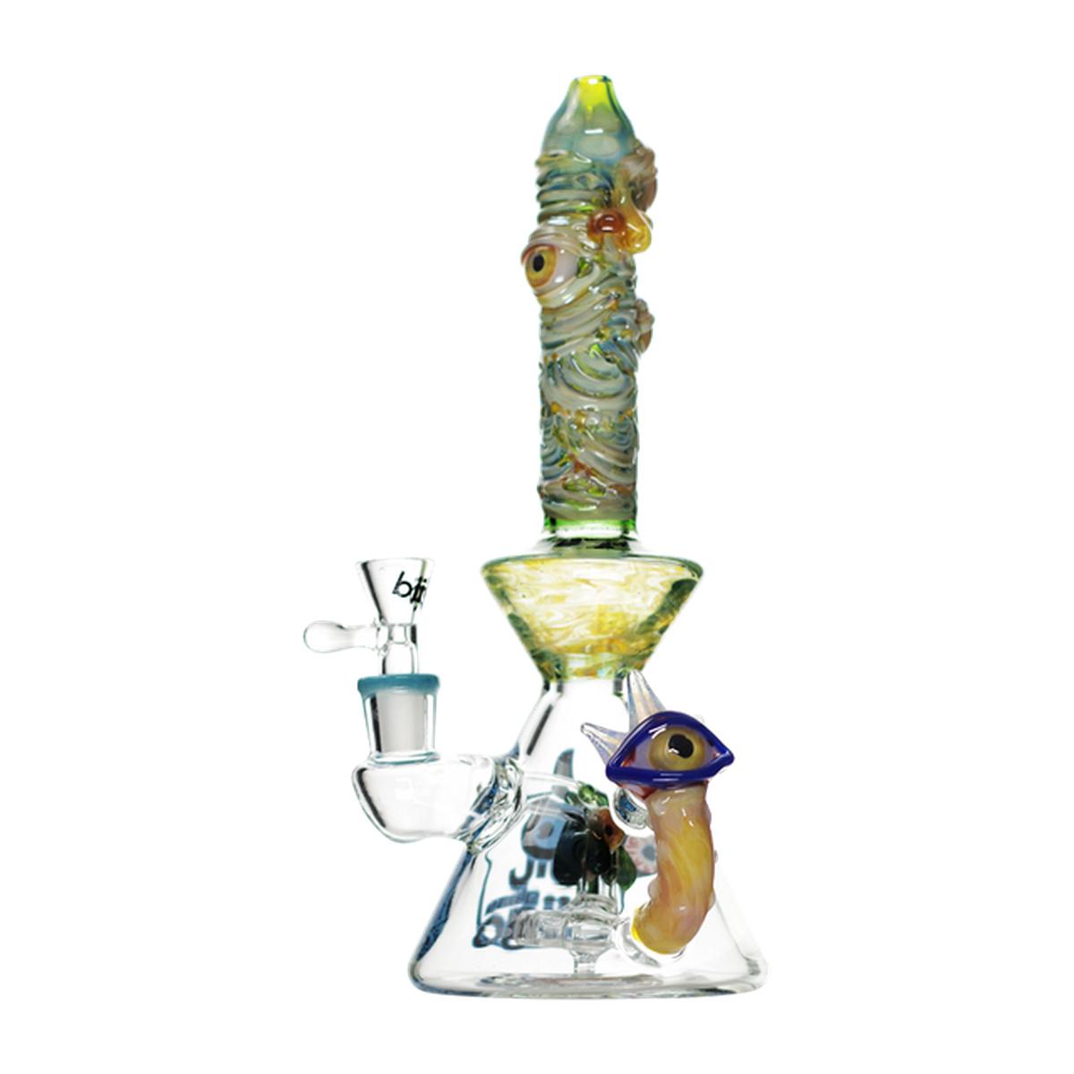 11" Biigo Glass Water Pipe Monster Eye Design Bong - Supply Natural