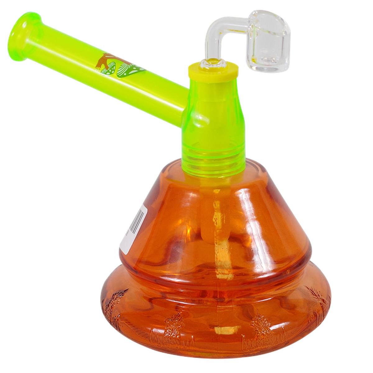 7" Glass & Plastic Water Pipe With Banger Mushroom  Bong - Supply Natural