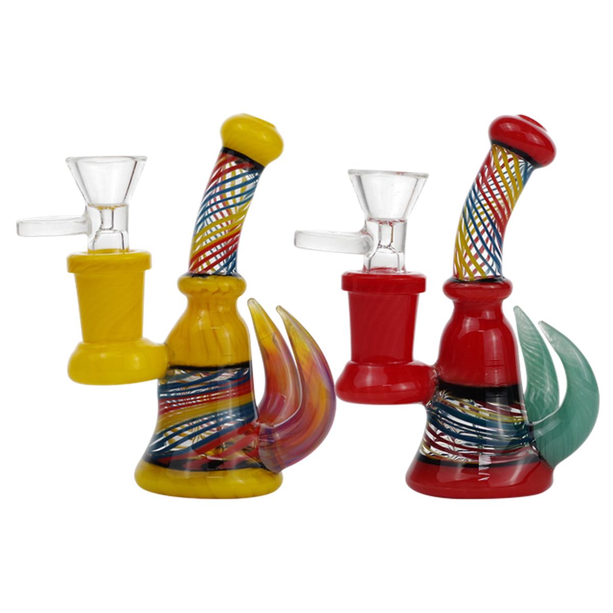 4.3" Glass Water Pipe Two Horn Design Bong - Supply Natural