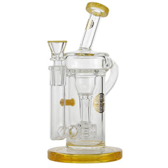 Bougie Glass 8" Water Pipe Recycler Style With Matrix Perc Yellow Bong - Supply Natural