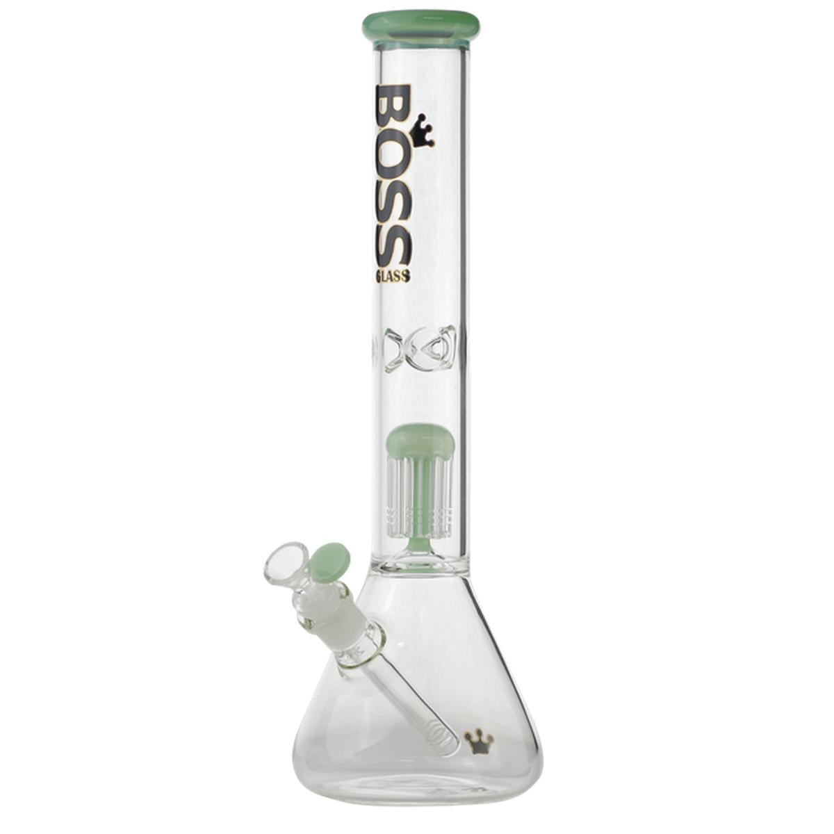 Boss Glass 15.5" Glass Water Pipe Beaker Style With Jellyfish Perc & Ice Pinch Bong - Supply Natural