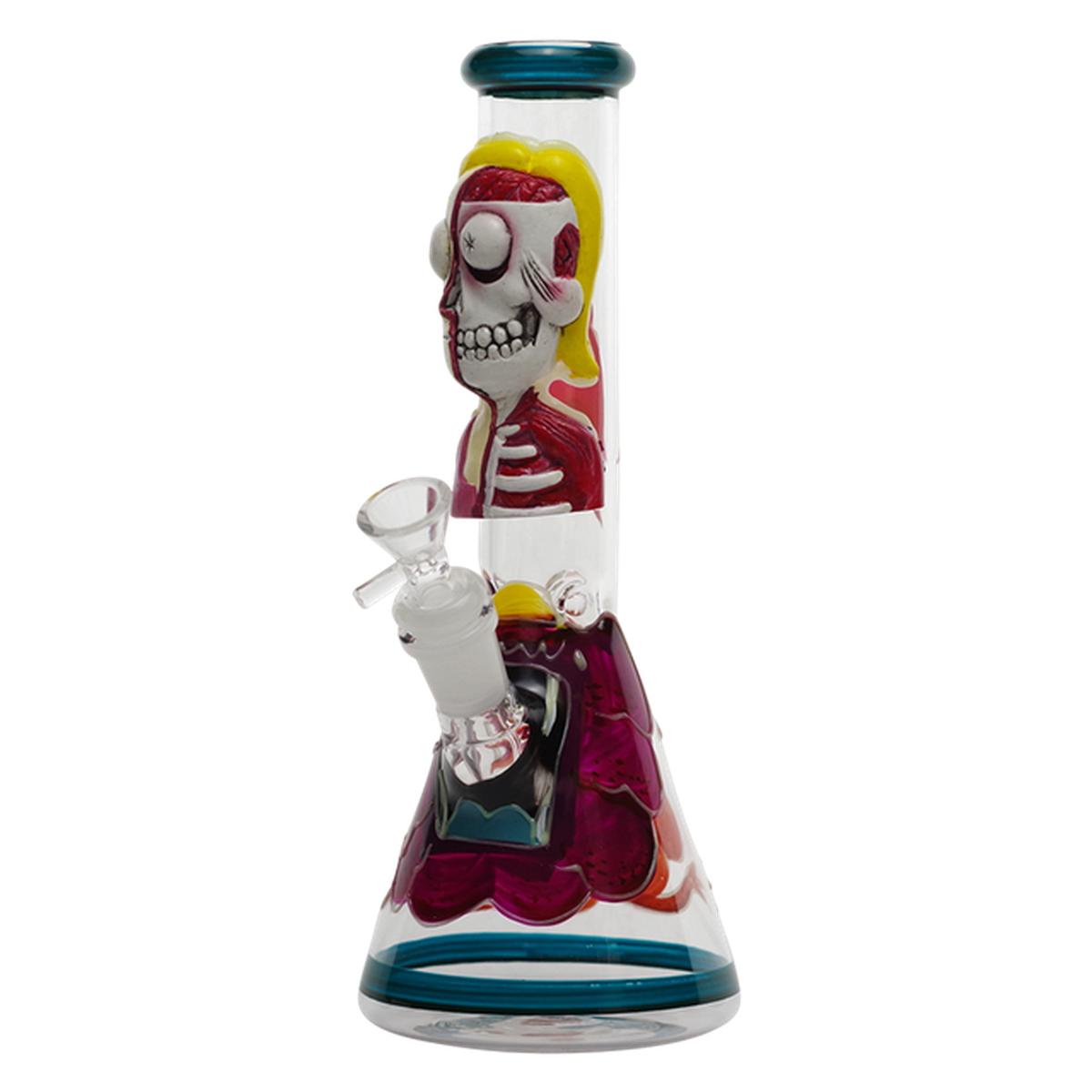 11" Glass Water Pipe Day of the Dead  bong - Supply Natural