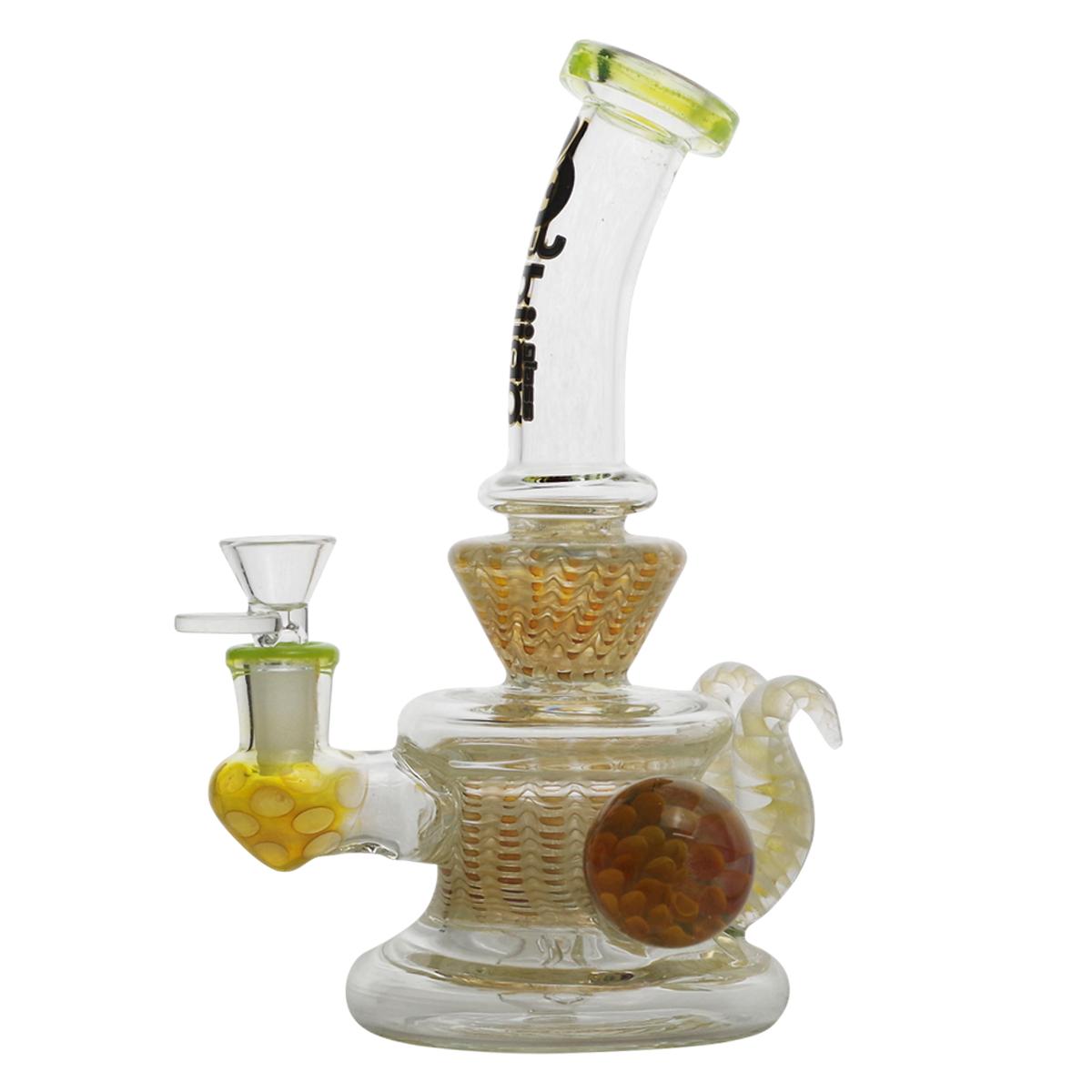 Biigo 5" Glass Water Pipe Horned & Fumed Design Bong - Supply Natural