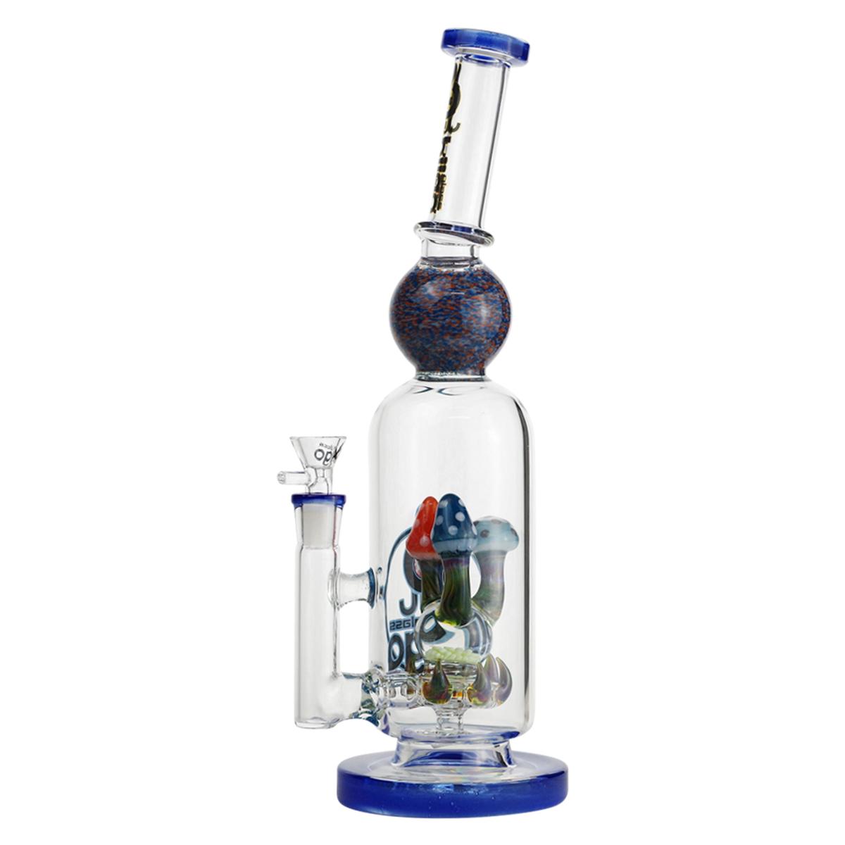 Biigo 13.8" Glass Water Pipe Mushroom Perc Design Blue Bong - Supply Natural