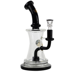 Bougie Glass 8" Water Pipe Recycler Style With Matrix Perc Black Bong - Supply Natural