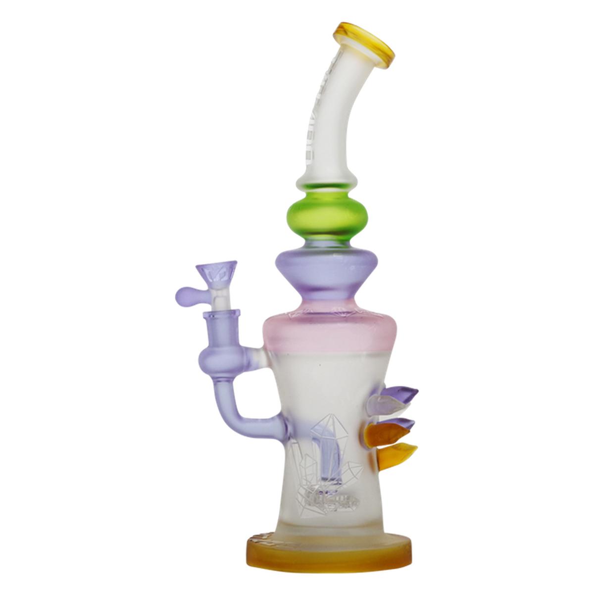 18" Tataoo Glass Water Pipe Frosted Gem Design Bong - Supply Natural