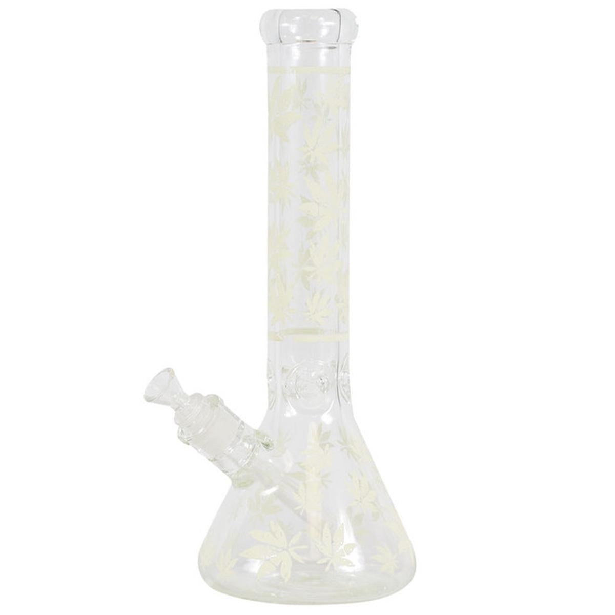 16" Leaf Design Glass Beaker Water Pipe - Supply Natural