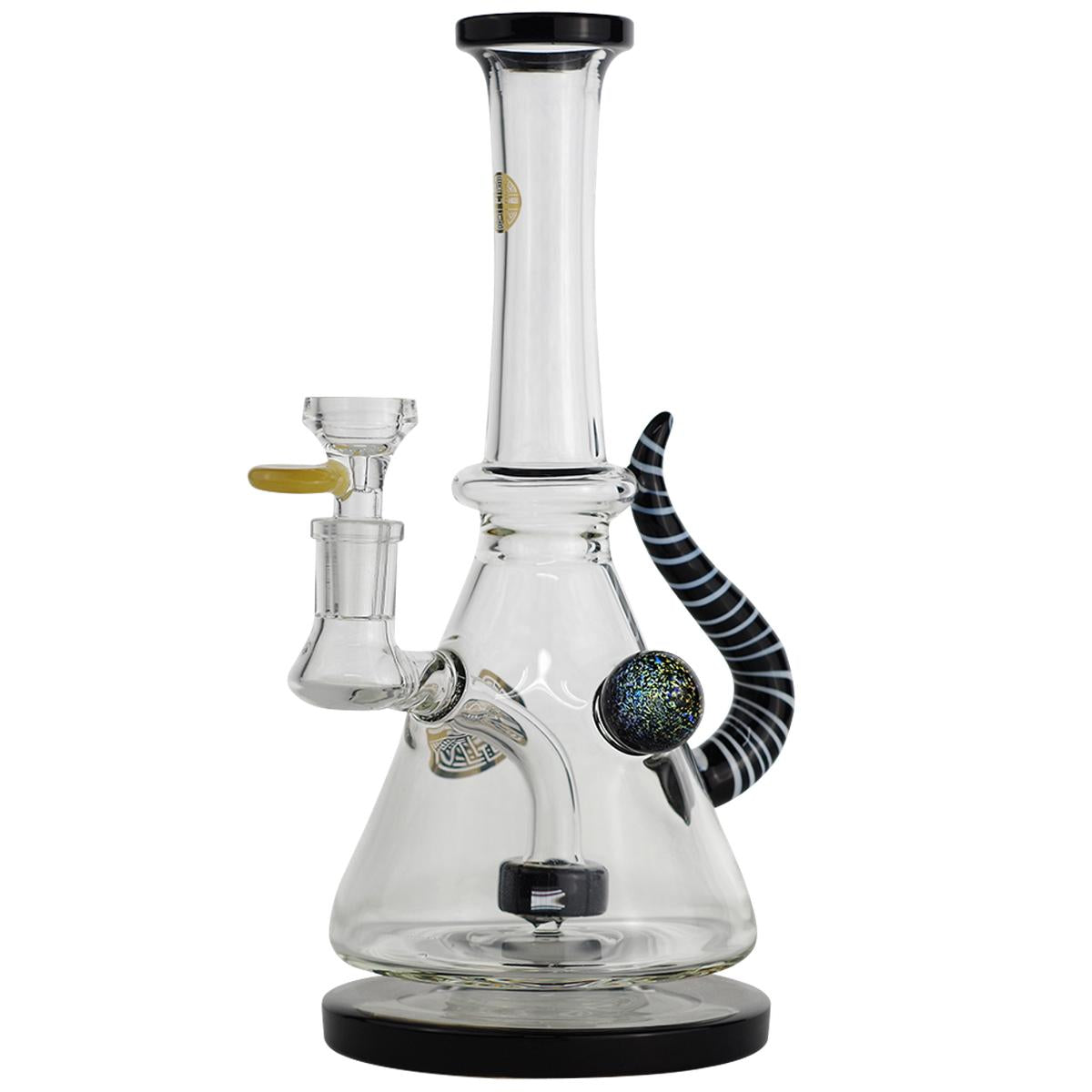 Bougie Glass 10" Water Pipe With Marble & Horn Decal Bong - Supply Natural