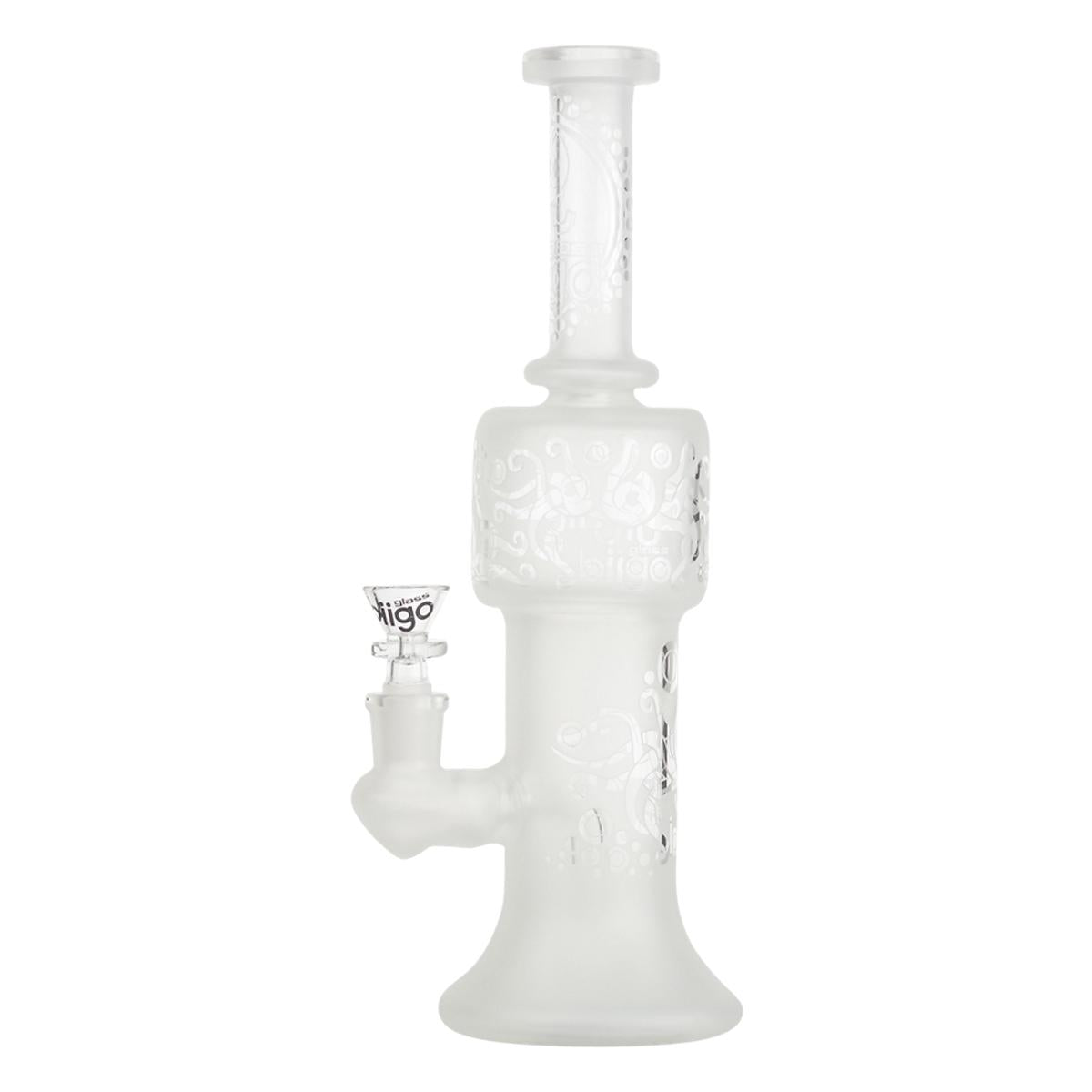 Biigo 10.7" Glass Water Pipe Frosted With Clear Design Bong - Supply Natural