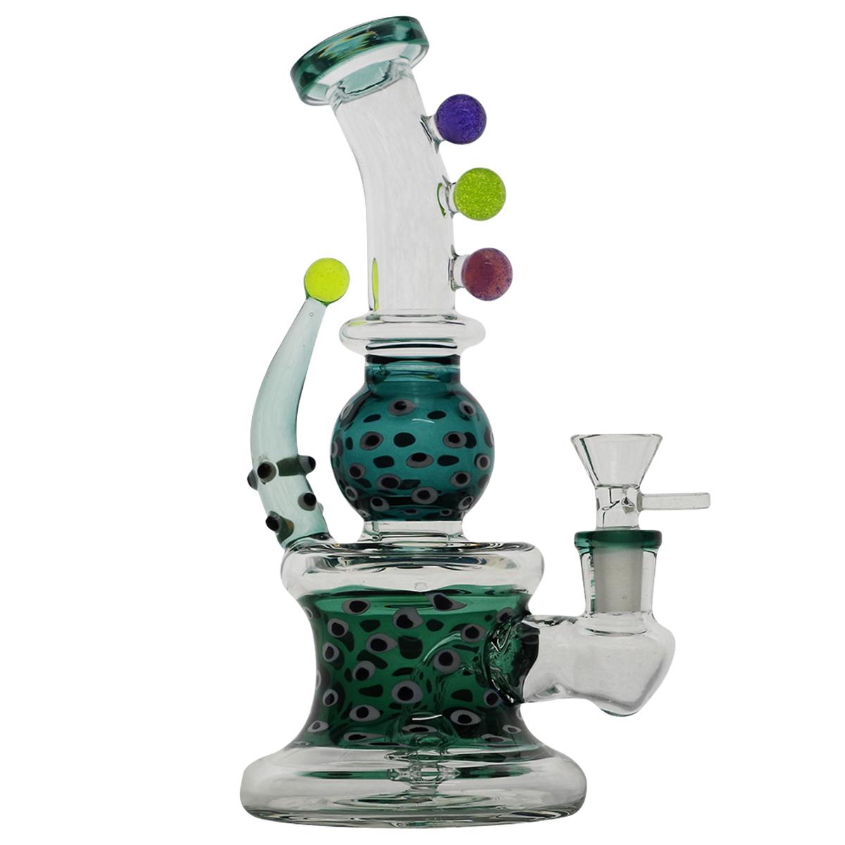 6" Glass Water Pipe With Dots & Horns Design Bong - Supply Natural