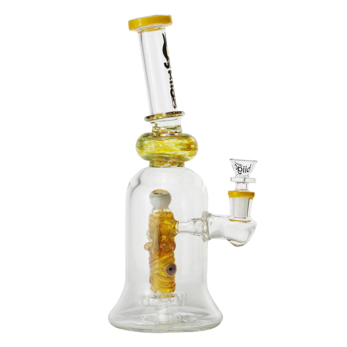 Biigo 12" Glass Water Pipe With Matrix Monster Perc Design Yellow Bong - Supply Natural