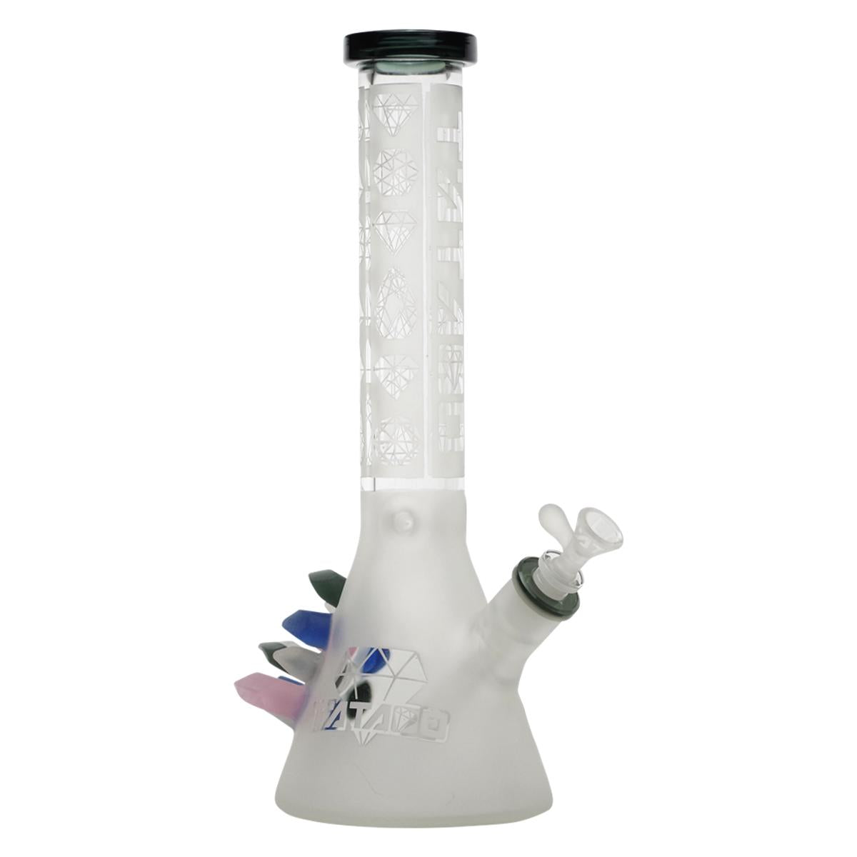 20" Tataoo Glass Water Pipe Frosted Gems Beaker Design Bong - Supply Natural